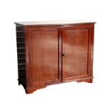 A mahogany two-door cupboard with shelved interior, 91cms (36ins) wide.