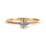 A 9ct gold diamond ring, approx UK size 'Q'.