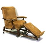 A late 19th/ early 20th century ' The Shipway' mahogany framed upholstered easy chair with pull-