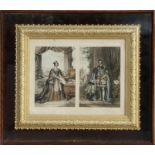 A pair of Le Blond & Co. coloured prints depicting Queen Victoria and Prince Albert, within a gilt
