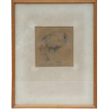 Canham - Portrait of a Lady - signed lower right, pencil sketch, framed & glazed, 14 by 15cms (5.5