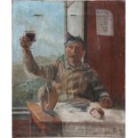 A late 19th / early 20th century oil on canvas painting depicting a French military gentleman having
