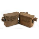 Two WWII canvas binocular cases.