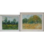John Ellis (modern British) - Landscape Scene - oil on board, framed, 60 by 40cms (23.5 by 15.