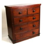 A Victorian mahogany chest of two short and three long graduated drawers, 97cms (38ins) wide.