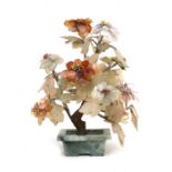 A Chinese hardstone gem tree, 33cms (13ins) high.Condition Reportgood overall condition