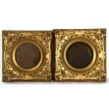 Two 19th century gilt picture frames, overall 30 by 30cms (12 by 12ins), to hold a picture (6ins)