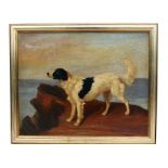 Fillipo Bruzzi - Portrait of an English Setter - signed lower right, oil on canvas, framed, 50 by