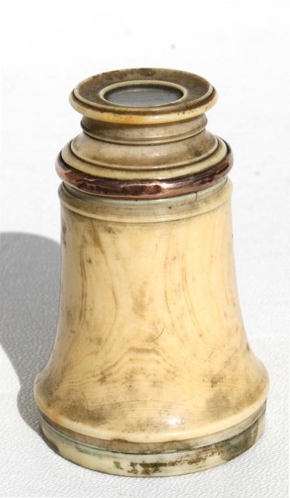 A 19th century ivory monocular, 7cms (2.75ins) high.