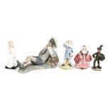 Three Royal Doulton figures - Little Boy Blue, Goody Two Shoes and Darling; together with a Will