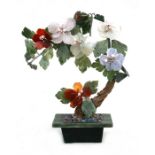 A Chinese hardstone gem tree, 27cms (10.5ins) high.Condition Reportgood overall condition