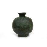 A bronze vase of globular form. 18cm (7 ins) high