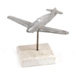 A WW2 cast aluminium British fighter aircraft mounted on a marble base. Wingspan 13.5cms (5.25ins)