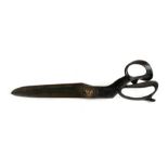 A large pair of tailors scissors by Wilkinson & Son, 38cms (15ins) long.