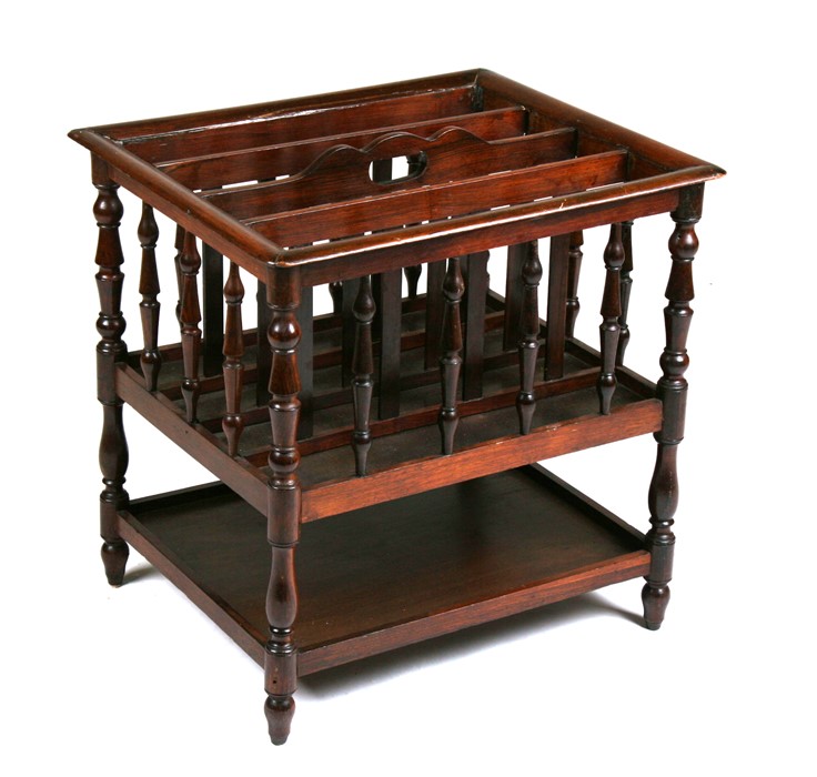 A rosewood four-division Canterbury, 43cms (17ins) wide.