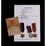 A WW2 casualty medal group including the Africa Star with 8th Army clasp and his medal certificate