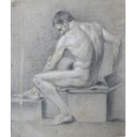 W Medland, a Georgian pencil sketch study of a man with inscription to verso stating 'I had this