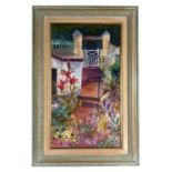 Jenny Wheatley (b1959) - Up the Garden Path - signed lower right, watercolour, framed & glazed,