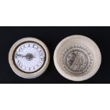 An early 19th century pocket ‘Porters Magnetic Sundial’, ‘Patronized by the King’, in screw lidded