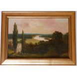 J I Lewis (1860 - 1934) Richmond upon Thames, signed, oil on canvas, framed, 74 by 48cms (29 by 18.