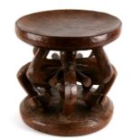 Africa/ Tribal Art. An Ozo Society Title stool of intricate carved shape and form. Igbo, Awka region