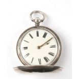 A silver fusee full hunter pocket watch by Mansfield of Shaftesbury, London 1861.