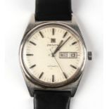 A Zenith steel automatic day date wristwatch.Condition ReportMinor flaking to the dial, surface