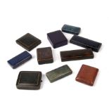 Ten Victorian leather and other watch boxes for wristwatches and pocket watches