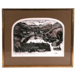 Graham Clarke (b1941) - Mullion Cove - limited edition etching 139/350, signed in pencil to the