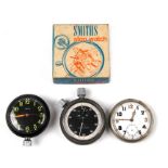 An Omega military stopwatch, a Smith's open faced pocket watch and another watch (3).Condition