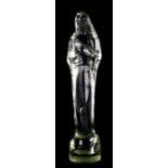 A 1930's Leerdam Glass Company frosted glass figure of the Madonna and Child by Stef Uiterval,