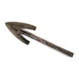 A cast steel arrow head. 13.5 (5.25 ins) long