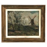 Maurice den Doncker (20th century Belgium) - Windmill in a Landscape - signed lower left, oil on