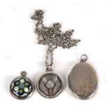 A group of Scottish silver pendants and brooches to include Caithness and Iona examples.