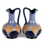 A pair of Royal Doulton stoneware jugs, 19cms (7.5ins) high (2).Condition ReportGood overall