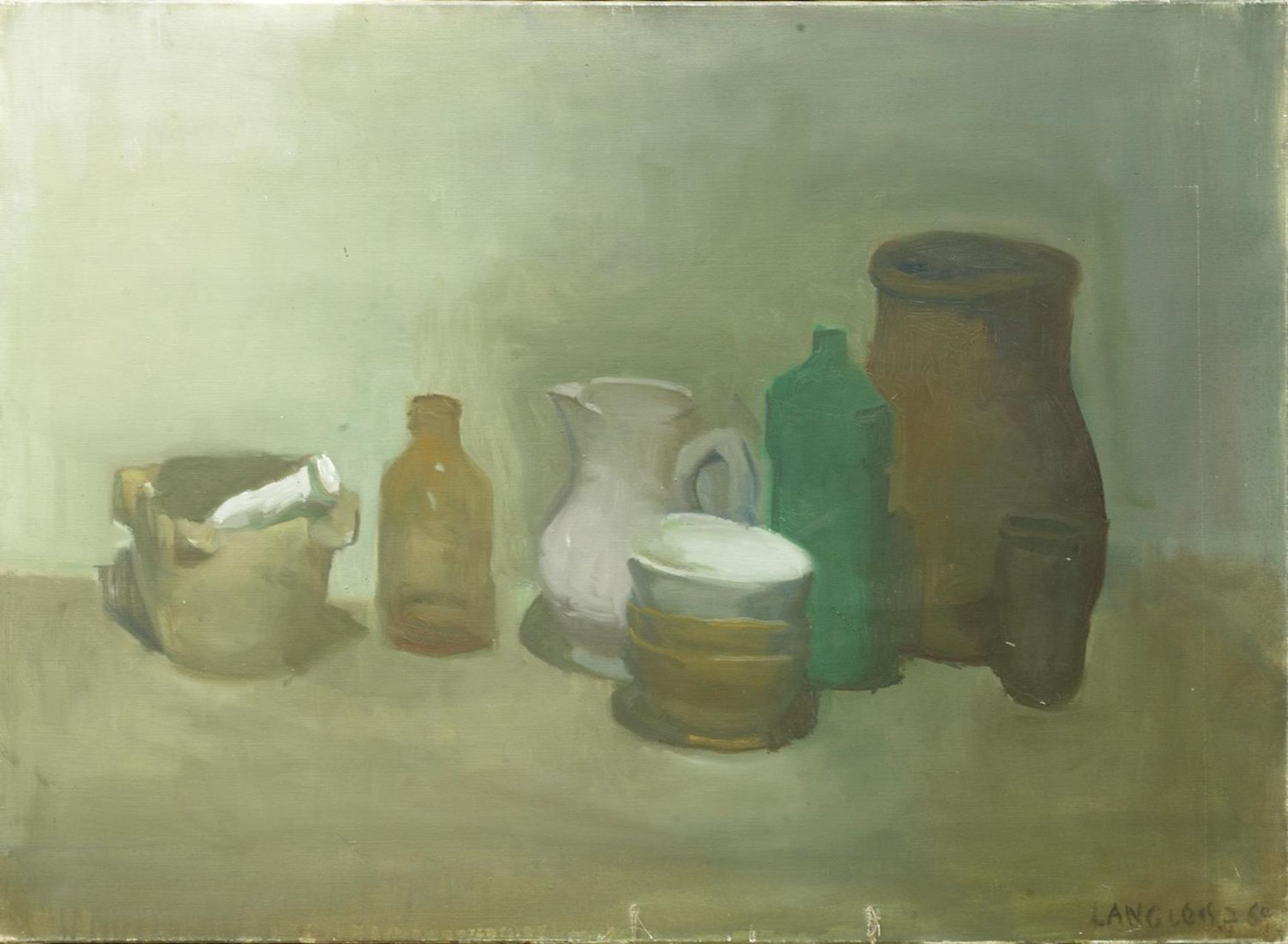 Jean LANGLOIS (8 mars 1923-15 janvier 2014) - « deux poteries, deux bouteilles en [...]