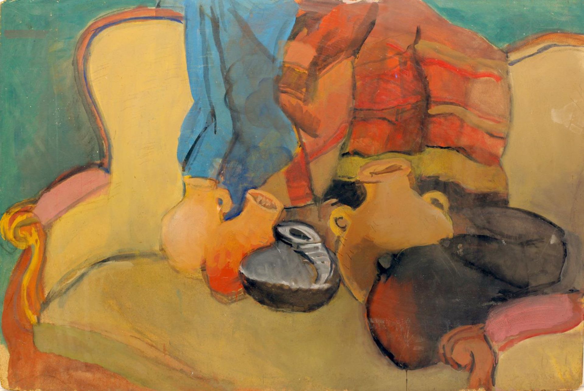Jean LANGLOIS (8 mars 1923-15 janvier 2014) - « Linges de couleur et poteries [...]