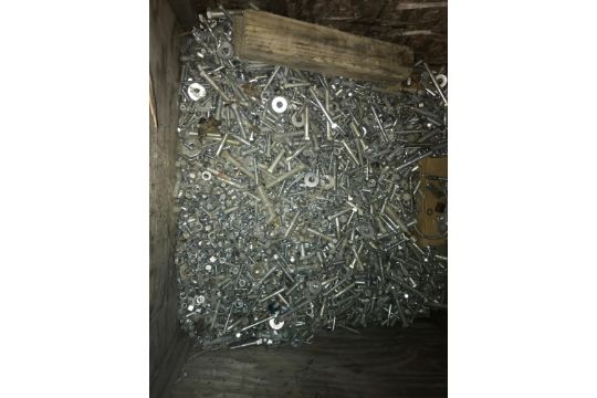 LOT OF ASSORTED BOLT & NUTS W/ CRATE