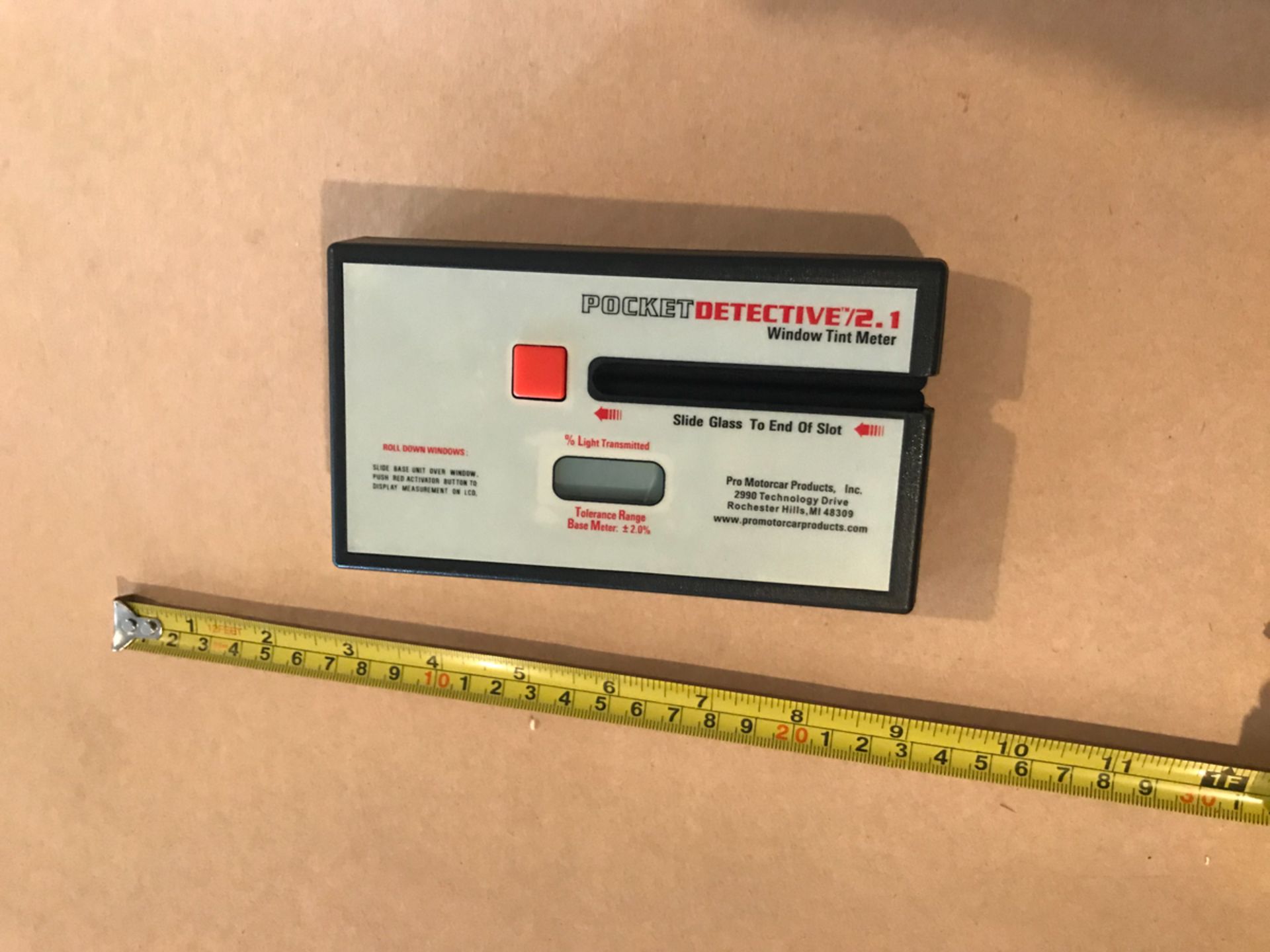 WINDOW TINT METER 'POCKET DECTECTIVE' PMC-8010