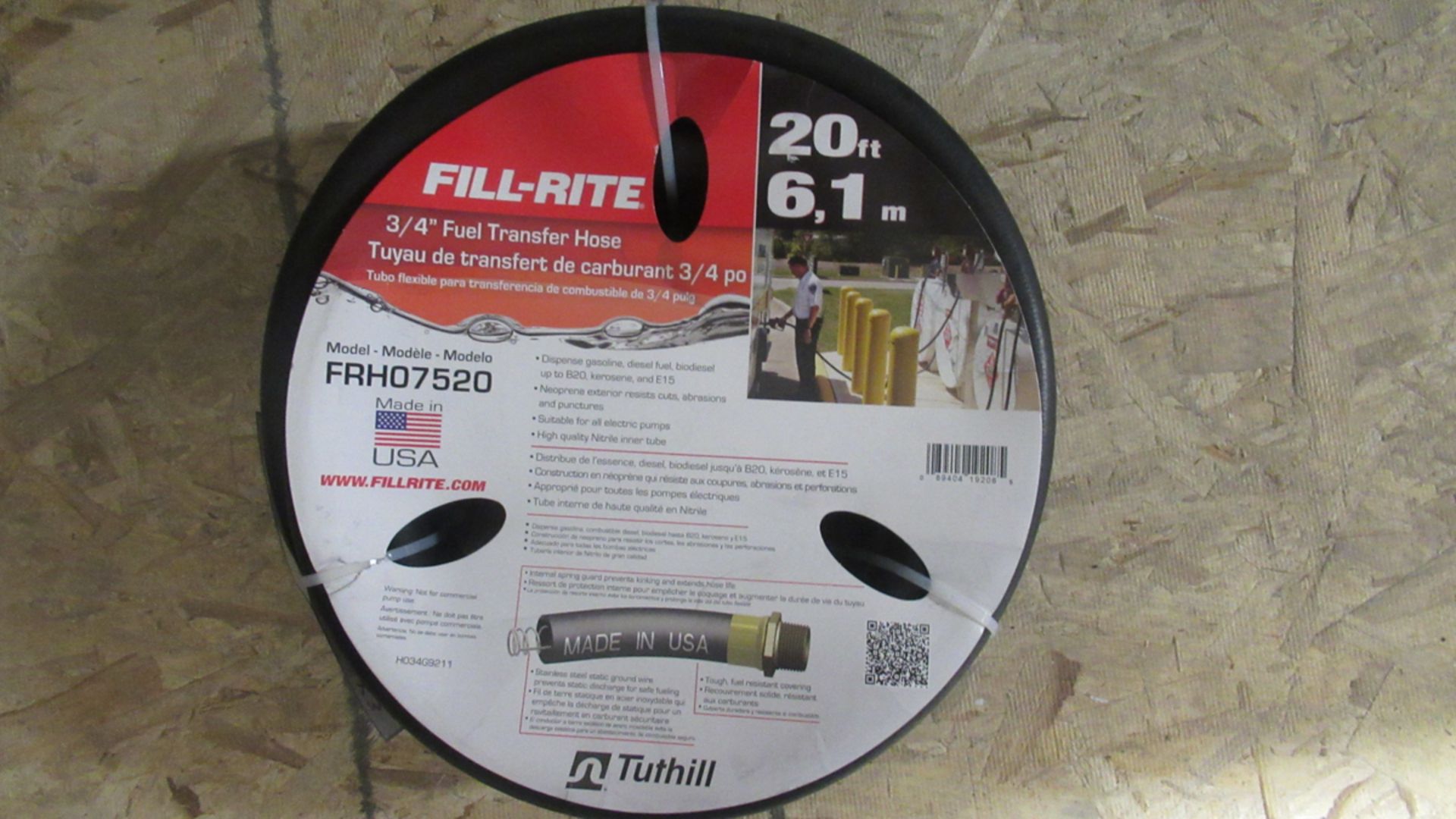 TUYAU SOUPLE DE TRANSFERT DE CARBURANT 3/4"x20' FILL-RITE FRHA07520