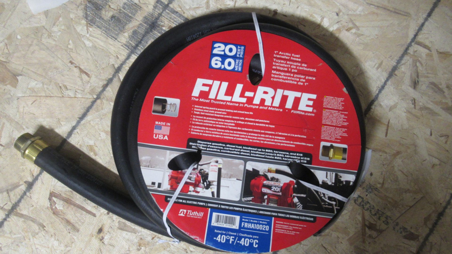 TUYAU SOUPLE DE TRANSFERT DE CARBURANT ARTIQUE -40'F 1"x20' FILL-RITE FRHA10020