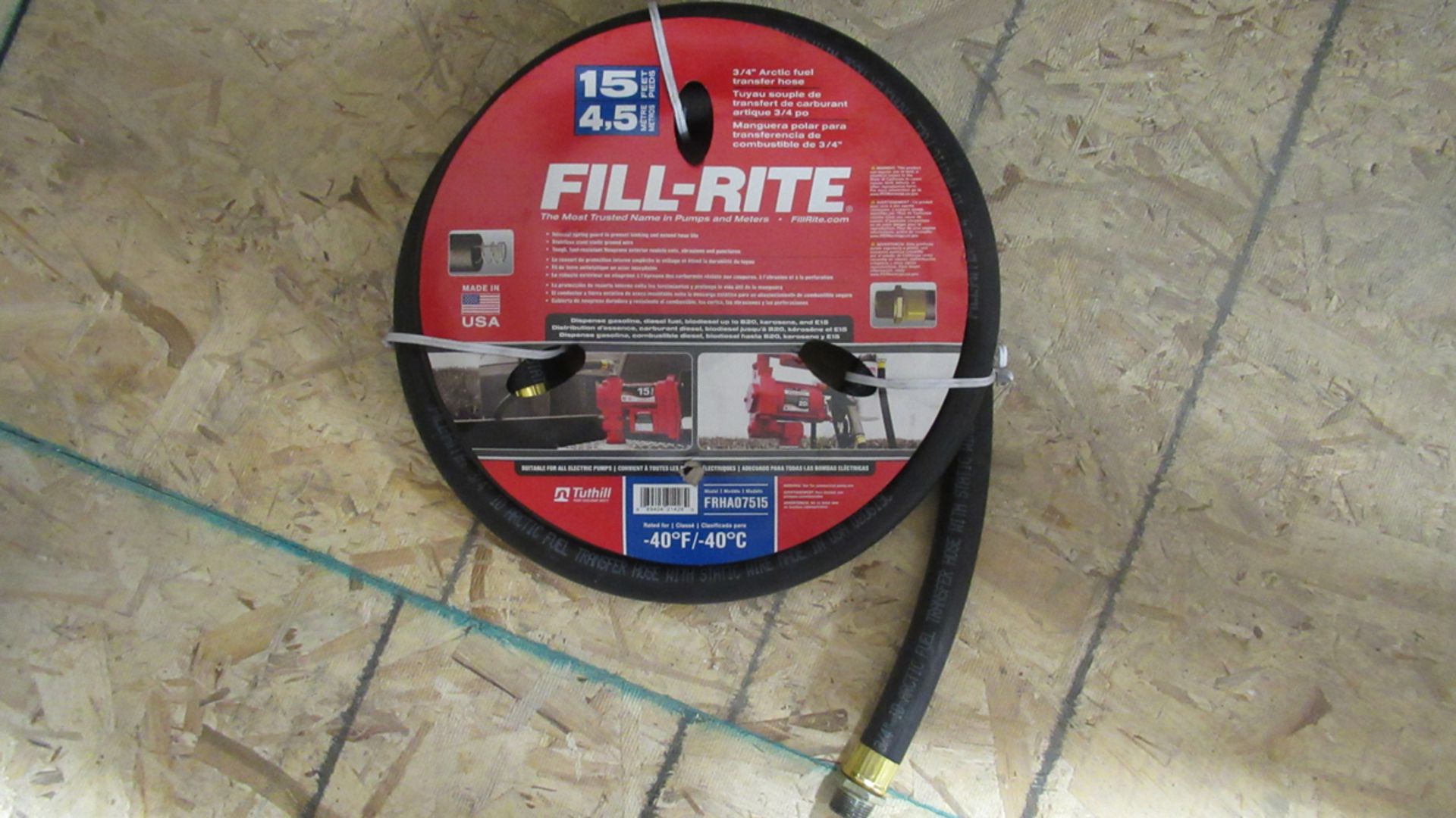 TUYAU SOUPLE DE TRANSFERT DE CARBURANT ARTIQUE -40'F 3/4"x15' FILL-RITE FRHA07575