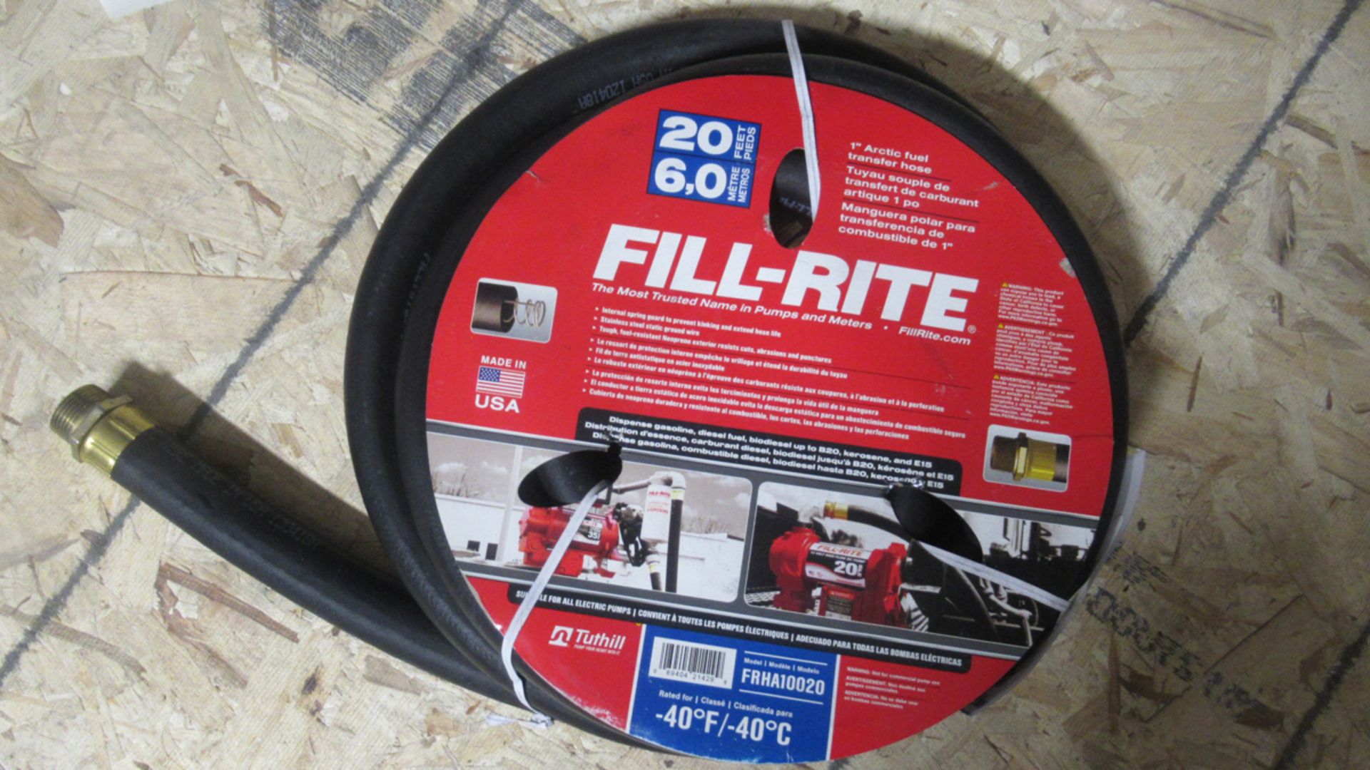 TUYAU SOUPLE DE TRANSFERT DE CARBURANT ARTIQUE -40'F 1"x20' FILL-RITE FRHA10020