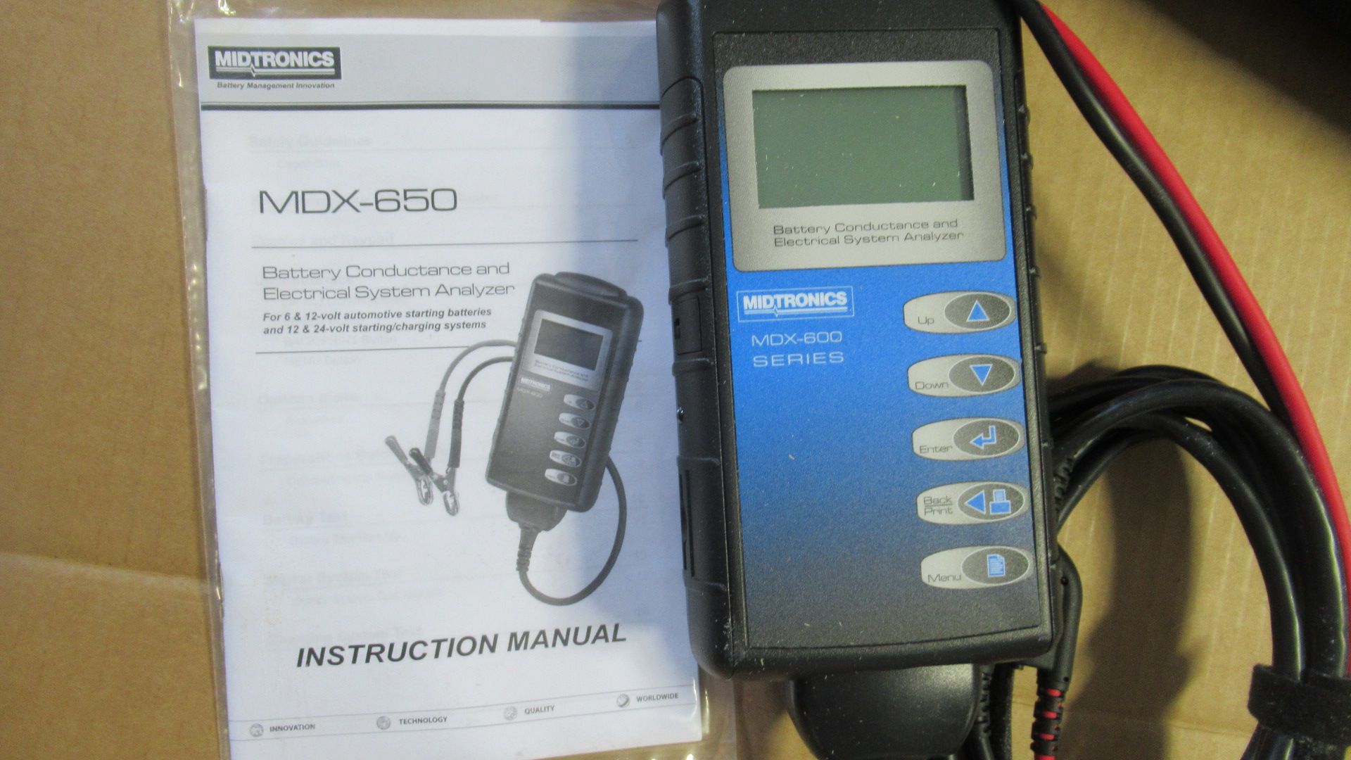 BATTERY CONDUCTANCE & ELECTRICAL SYSTEM ANALYZER W/CARRYING CASE MIDTRONICS MDX-650