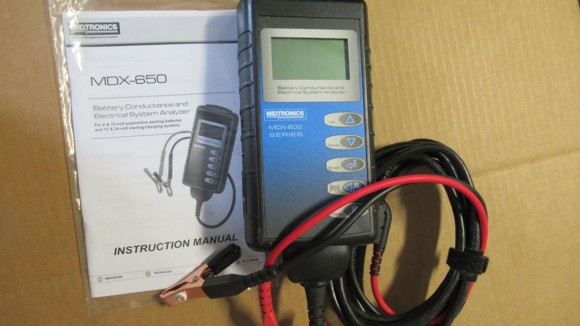 BATTERY CONDUCTANCE & ELECTRICAL SYSTEM ANALYZER W/CARRYING CASE MIDTRONICS MDX-650