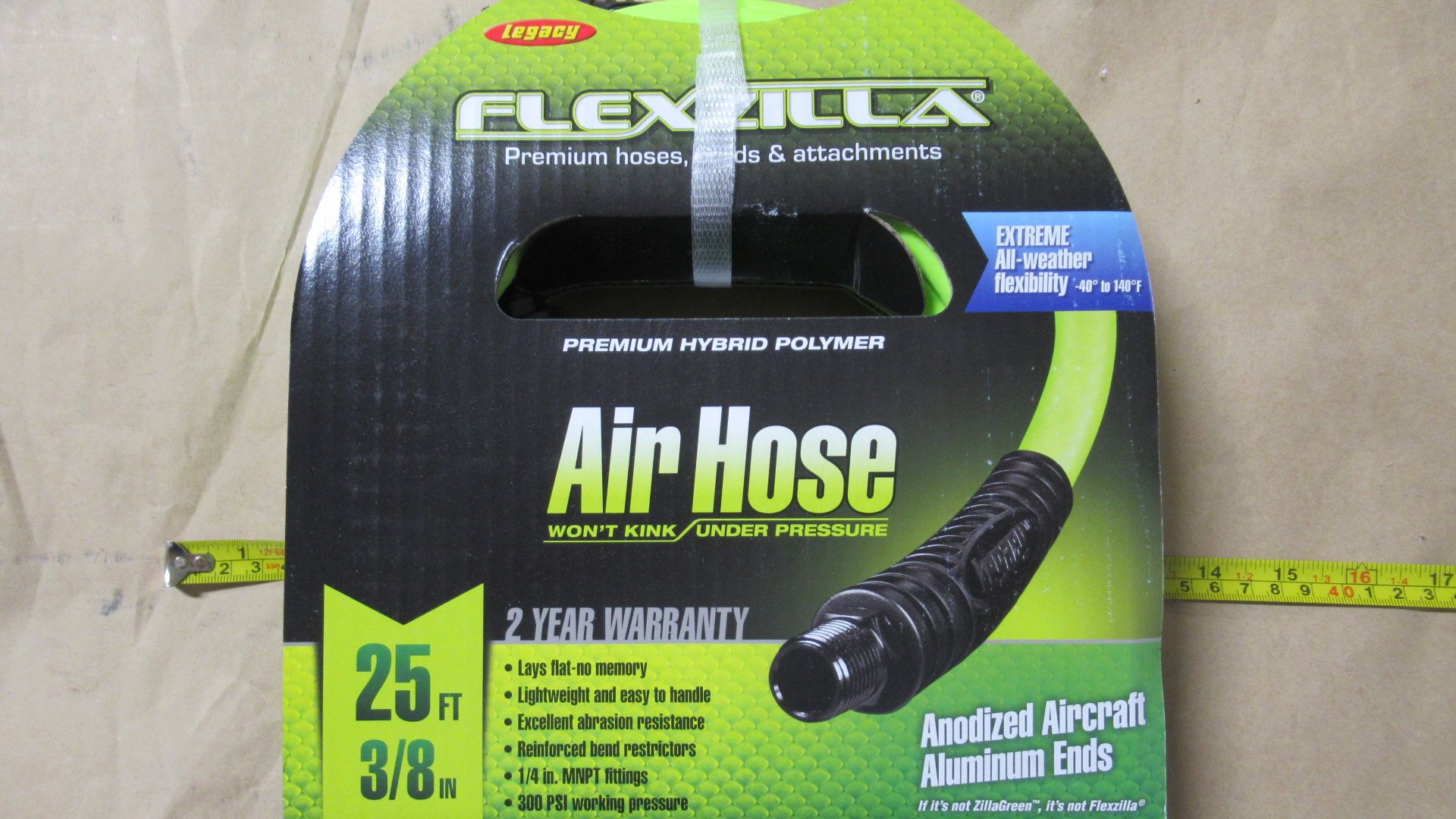 BOYAU A AIR 300PSI 25ft 3/8" FLEXILLA HFZ3825YW2