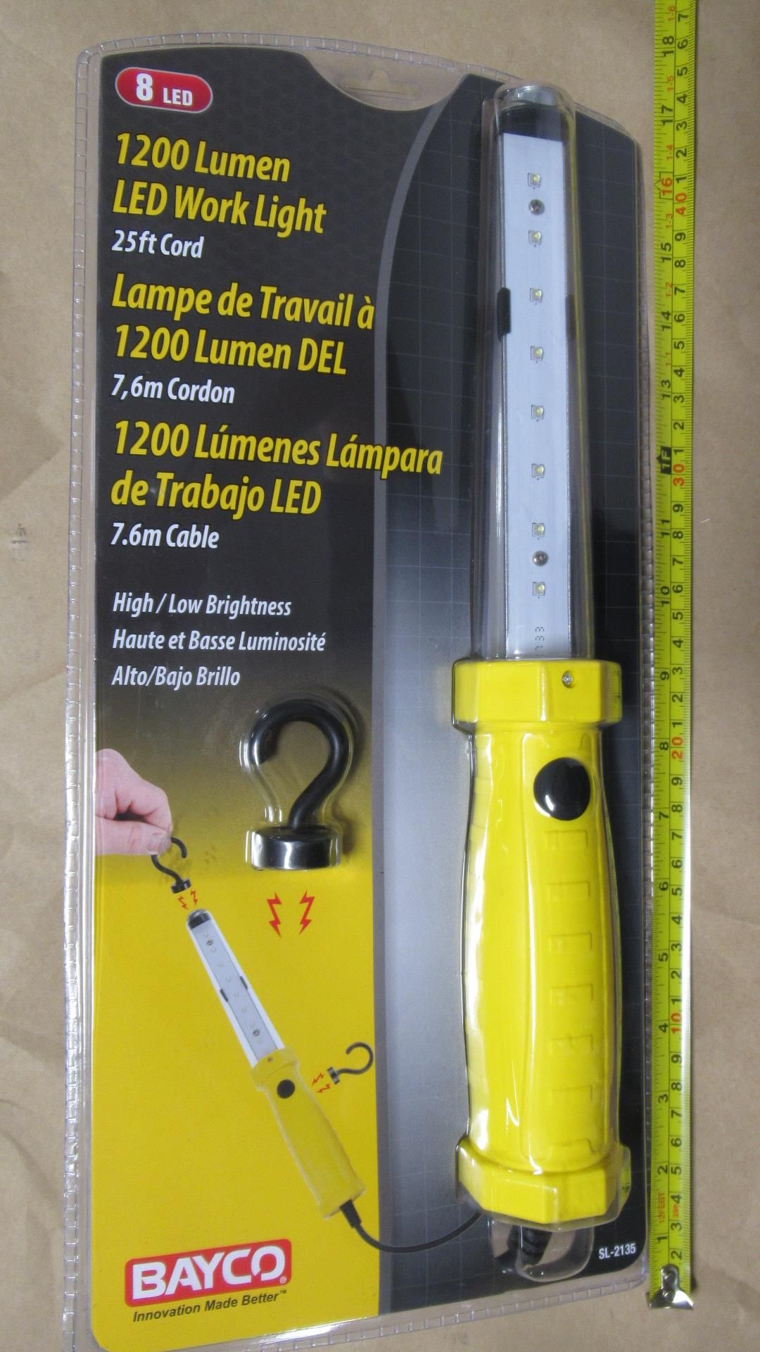 LAMPE DE TRAVAIL 1200 LUMENS ROUGE BAYCO SL-2135