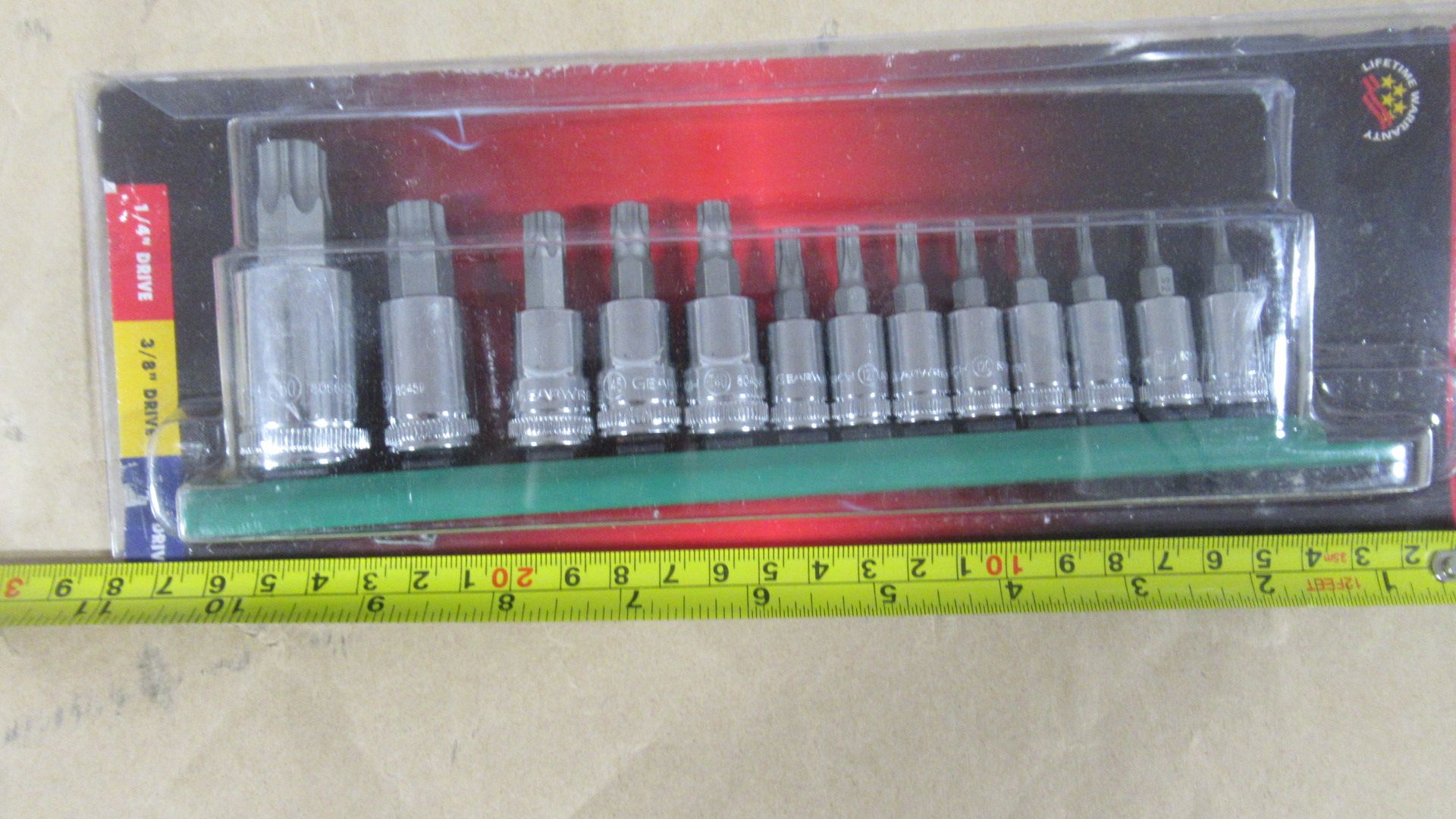 13 PCS TAMPER-PROOF TORX BIT SOCKET SET T7-T60 GW 80725