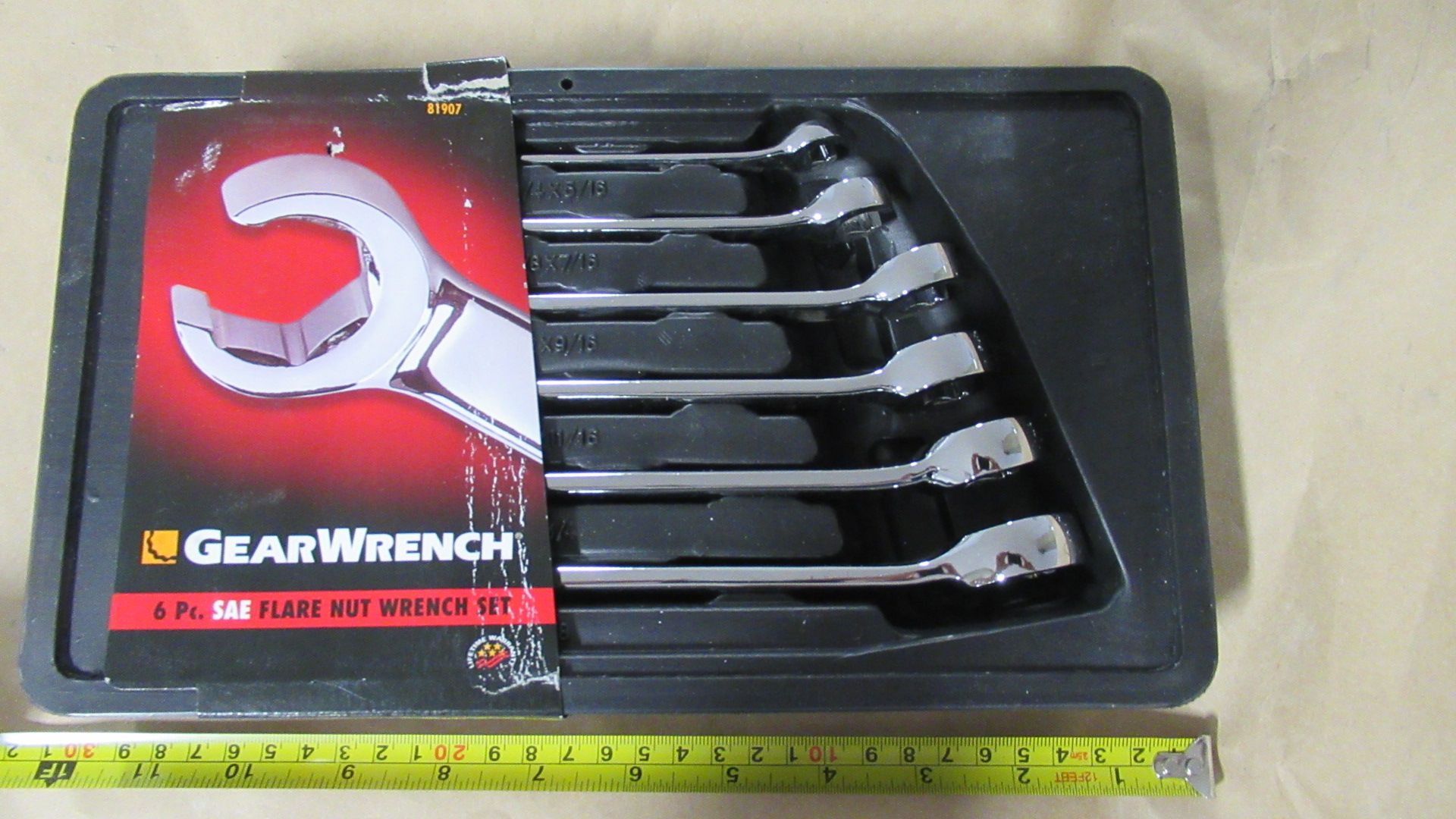 6 PC SAE FLARE NUT WRENCH SET GW 81907