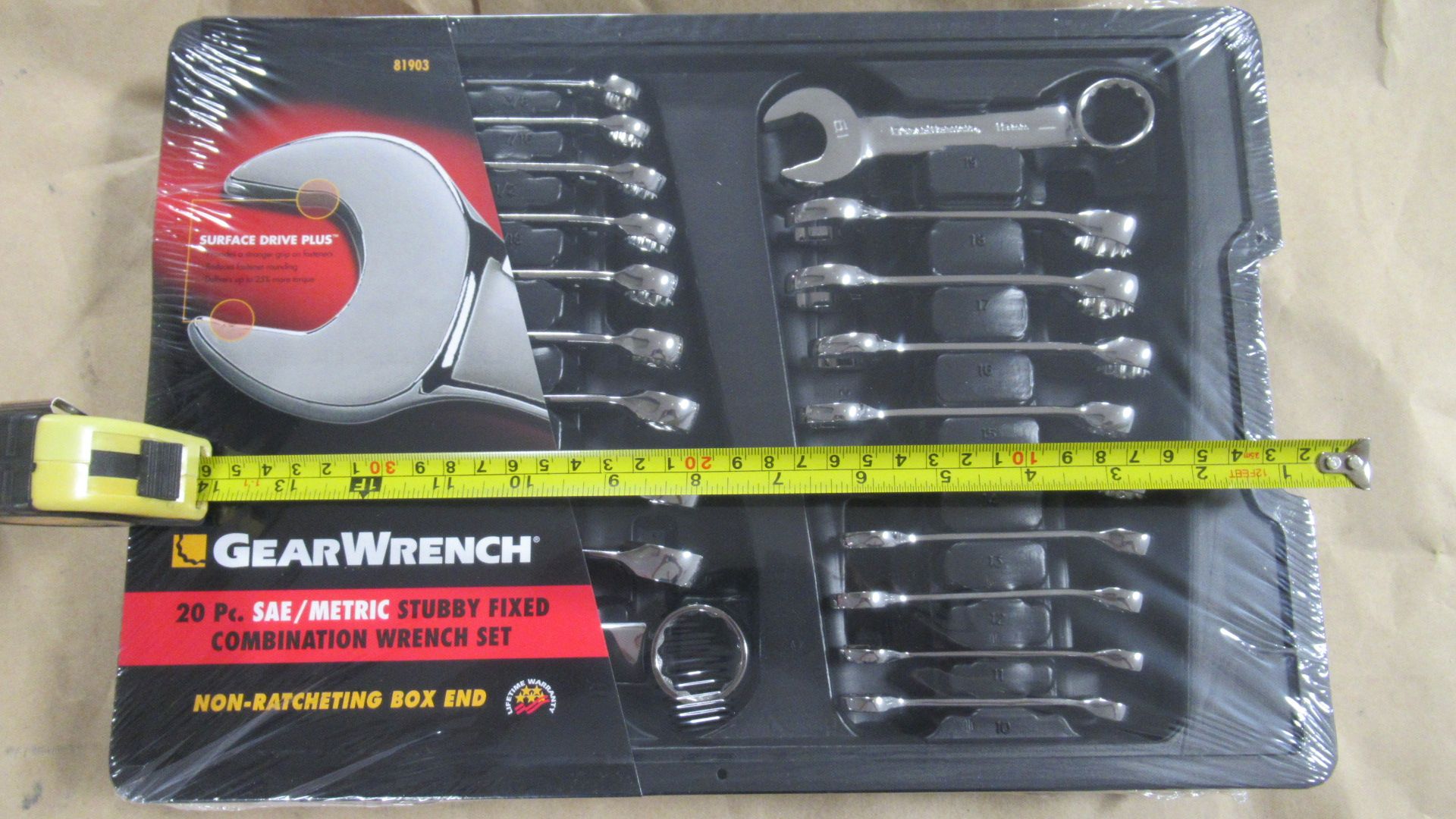 20 PC SAE/METRIC STUBBY FIXED COMBINATION WRENCH SET GW 81903
